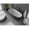 Mexen Olea freestanding bath pattern 170 x 80 cm, white/black, brushed copper overflow - 52821708075-65