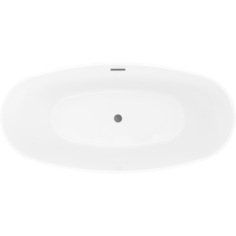 Mexen Olea freistehende Badewanne Muster 170 x 80 cm, weiß/schwarz, Überlauf gebürstet Gun Gray - 52821708075-66