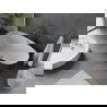 Mexen Olea vrijstaand bad model 170 x 80 cm, wit/zwart, overloop gun gray geborsteld - 52821708075-66