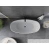 Mexen Olea freistehende Badewanne Muster 170 x 80 cm, weiß/schwarz, Überlauf schwarz - 52821708075-70