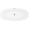 Mexen Olea freistehende Badewanne Muster 170 x 80 cm, weiß/schwarz, Überlauf schwarz - 52821708075-70
