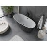 Mexen Olea freistehende Badewanne Muster 170 x 80 cm, weiß/schwarz, Überlauf schwarz - 52821708075-70