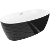 Mexen Olea free-standing bath pattern 170 x 80 cm, white/black, gun metal overflow - 52821708075-95