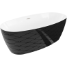 Mexen Olea freistehende Badewanne Design 170 x 80 cm, weiß/schwarz, Überlauf gebürstetes Nickel - 52821708075-97