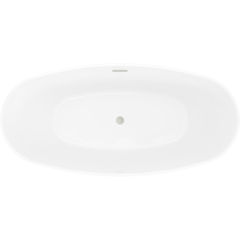 Mexen Olea wanna wolnostojąca wzór 170 x 80 cm, biała/czarna, przelew nikiel szczotkowany - 52821708075-97
