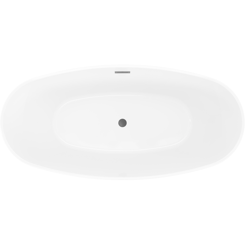 Mexen Olea banheira independente modelo 170 x 80 cm, branca/preta, transbordo gun metal - 52821708075-95