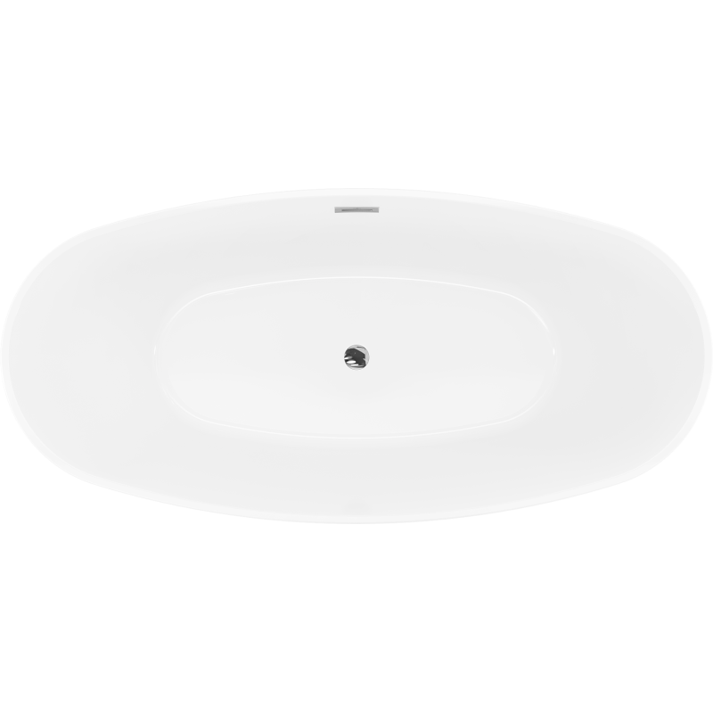 Mexen Lira Freestanding Bathtub Pattern 170 x 80 cm, White, Chrome Overflow - 52831708000-01