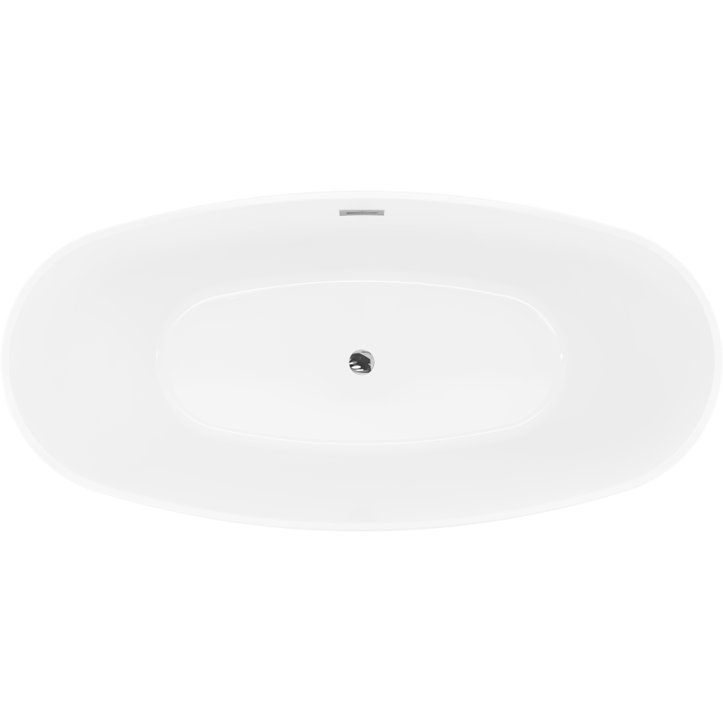 Mexen Lira vrijstaande badkuip patroon 170 x 80 cm, wit, chroom overloop - 52831708000-01