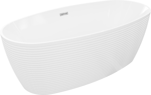 Mexen Lira freistehende Badewanne Muster 170 x 80 cm, weiß, Überlauf Chrom - 52831708000-01