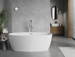 Mexen Lira freistehende Badewanne Muster 170 x 80 cm, weiß, Überlauf Chrom - 52831708000-01