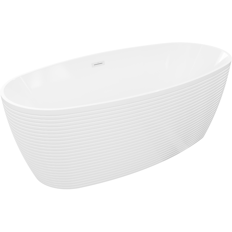 Mexen Lira vrijstaande badkuip patroon 170 x 80 cm, wit, witte overloop - 52831708000-20