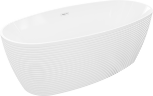 Mexen Lira freistehende Badewanne Muster 170 x 80 cm, weiß, Überlauf weiß - 52831708000-20
