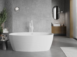 Mexen Lira freistehende Badewanne Muster 170 x 80 cm, weiß, Überlauf weiß - 52831708000-20
