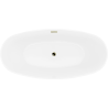 Mexen Lira freistehende Badewanne Muster 170 x 80 cm, weiß, Überlauf gold - 52831708000-50