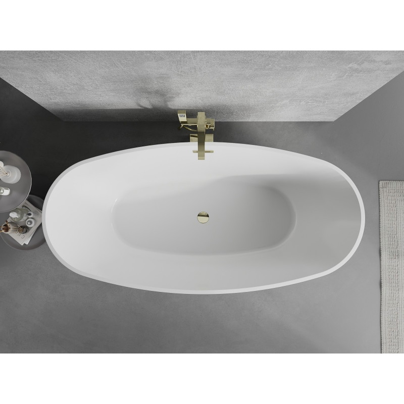 Mexen Lira wanna wolnostojąca wzór 170 x 80 cm, biała, przelew złoty - 52831708000-50