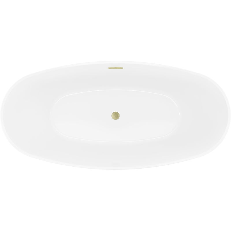 Mexen Lira freistehende Badewanne Muster 170 x 80 cm, weiß, Überlauf gebürstet gold - 52831708000-55