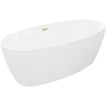 Mexen Lira freistehende Badewanne Modell 170 x 80 cm, weiß, Überlauf gold gebürstet - 52831708000-55