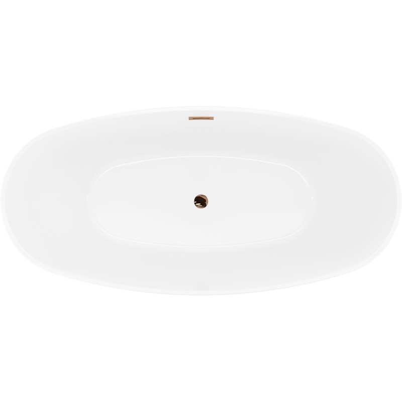 Mexen Lira wanna wolnostojąca wzór 170 x 80 cm, biała, przelew różowe złoto - 52831708000-60