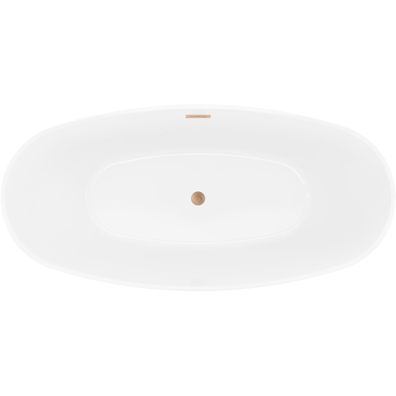 Mexen Lira vrijstaande badkuip patroon 170 x 80 cm, wit, overloop geborsteld koper - 52831708000-65