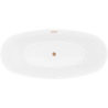 Mexen Lira freistehende Badewanne Modell 170 x 80 cm, weiß, Überlauf gebürstetes Kupfer - 52831708000-65