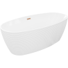 Mexen Lira freistehende Badewanne Modell 170 x 80 cm, weiß, Überlauf gebürstetes Kupfer - 52831708000-65