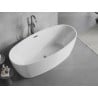 Mexen Lira freistehende Badewanne Muster 170 x 80 cm, weiß, Überlauf gun gray gebürstet - 52831708000-66