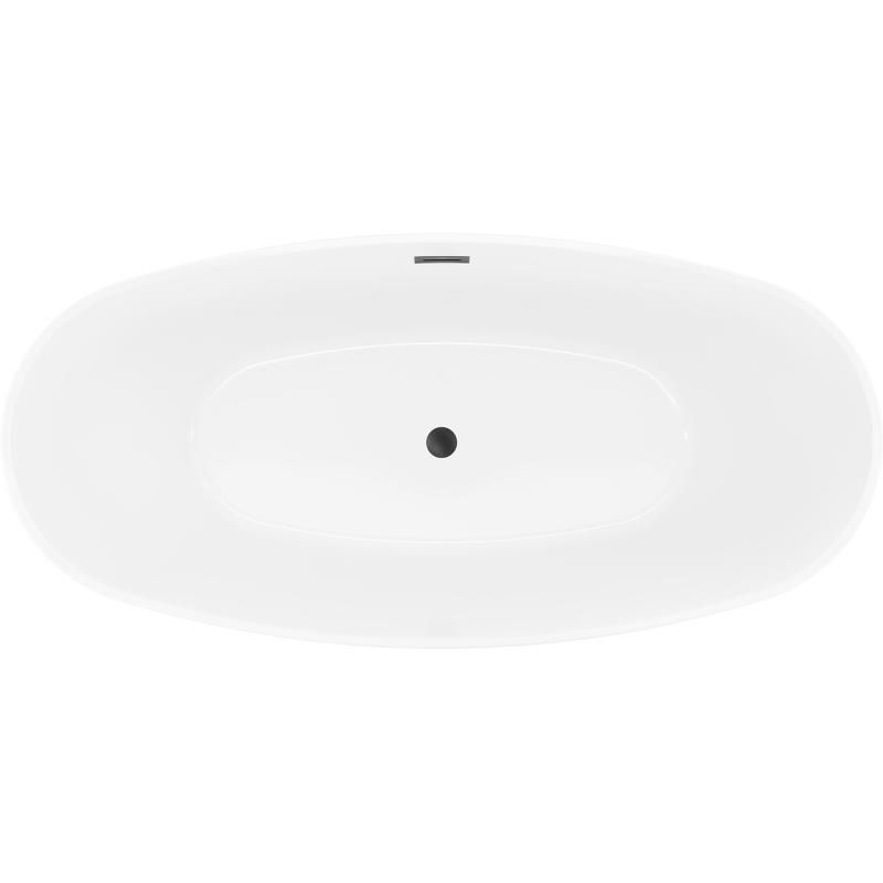 Mexen Lira freistehende Badewanne Muster 170 x 80 cm, weiß, schwarzer Überlauf - 52831708000-70