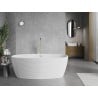 Mexen Lira freistehende Badewanne Muster 170 x 80 cm, weiß, Überlauf gebürstetes Nickel - 52831708000-97