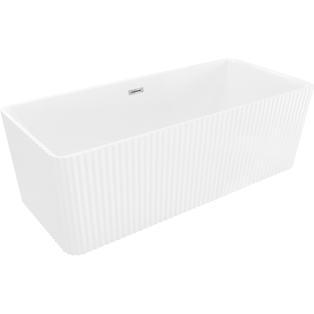 Mexen Nila freistehende gerillte Badewanne 170 x 75 cm, weiß, Überlauf chrom - 52841708000-01