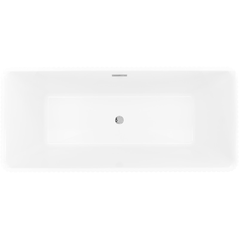 Mexen Nila wanna wolnostojąca ryflowana 170 x 75 cm, biała, przelew chrom - 52841708000-01