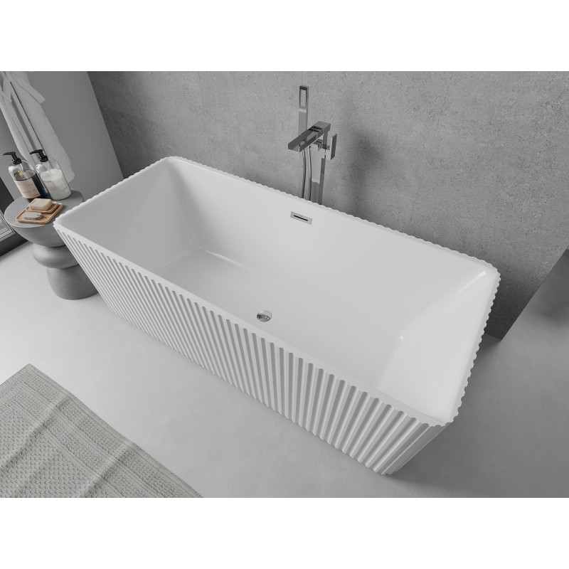 Mexen Nila vabalt seisev vann, sooniline, 170 x 75 cm, valge, kroom-ülevooluga - 52841708000-01