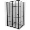 Mexen Mist-F T faltbare Duschkabine links 85 x 120 cm, schwarzes Gitter, schwarz - 8A6T-085-120-70-77-L