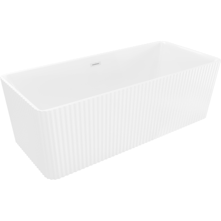 Mexen Nila bain autoportante cannelée 170 x 75 cm, blanc, trop-plein blanc - 52841708000-20