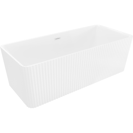 Mexen Nila freistehende geriffelte Badewanne 170 x 75 cm, weiß, Überlauf weiß - 52841708000-20