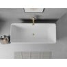 Mexen Nila freistehende geriffelte Badewanne 170 x 75 cm, weiß, Überlauf gold - 52841708000-50