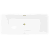 Mexen Nila freistehende geriffelte Badewanne 170 x 75 cm, weiß, Überlauf gold - 52841708000-50