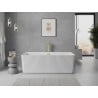 Mexen Nila freistehende geriffelte Badewanne 170 x 75 cm, weiß, Überlauf gold - 52841708000-50