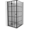 Mexen Mist-F T Duschkabine klappbar links 120 x 120 cm, schwarzes Gitter, schwarz - 8A6T-120-120-70-77-L