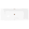 Mexen Nila freestanding ribbed bathtub 170 x 75 cm, white, overflow rose gold - 52841708000-60