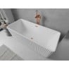 Mexen Nila freestanding ribbed bathtub 170 x 75 cm, white, overflow rose gold - 52841708000-60