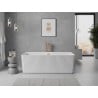 Mexen Nila vasca da bagno freestanding scanalata 170 x 75 cm, bianca, troppopieno in rame spazzolato - 52841708000-65