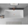 Mexen Nila baignoire autoportante rainurée 170 x 75 cm, blanche, trop-plein cuivre brossé - 52841708000-65