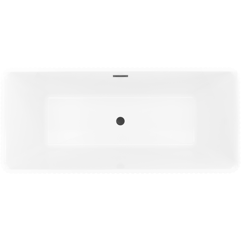 Mexen Nila bañera exenta acanalada 170 x 75 cm, blanca, rebosadero negro - 52841708000-70