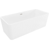 Mexen Nila freestanding ribbed bathtub 170 x 75 cm, white, brushed nickel overflow - 52841708000-97