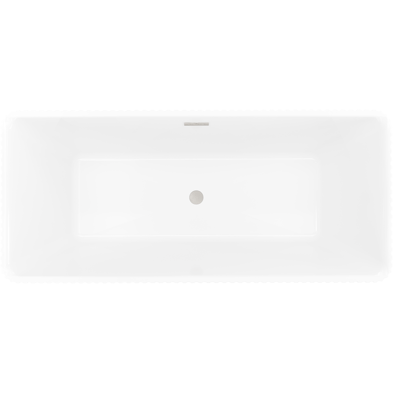 Mexen Nila freistehende geriffelte Badewanne 170 x 75 cm, weiß, Überlauf gebürstetes Nickel - 52841708000-97