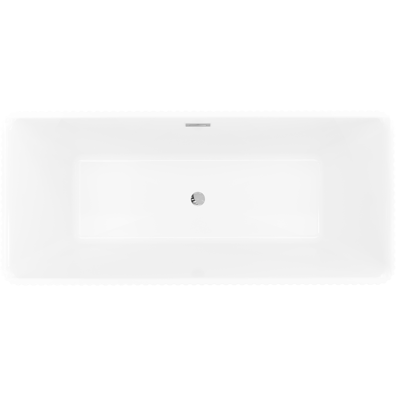 Mexen Nila freestanding ribbed bathtub 170 x 75 cm, white/black, chrome overflow - 52841708075-01