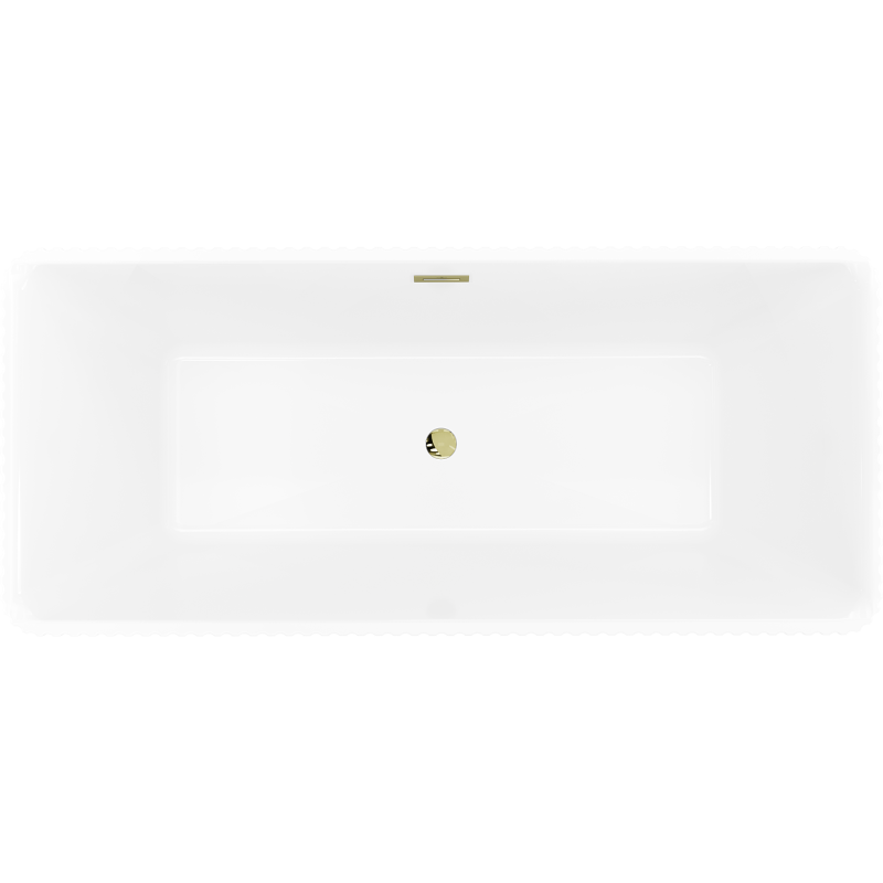 Mexen Nila freestanding ribbed bathtub 170 x 75 cm, white/black, gold overflow - 52841708075-50