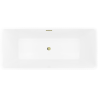 Mexen Nila vasca da bagno freestanding scanalata 170 x 75 cm, bianca/nera, troppopieno dorato - 52841708075-50