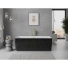 Mexen Nila wanna wolnostojąca ryflowana 170 x 75 cm, biała/czarna, przelew złoty - 52841708075-50
