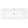 Mexen Nila freistehende gerillte Badewanne 170 x 75 cm, weiß/schwarz, Überlauf Roségold - 52841708075-60